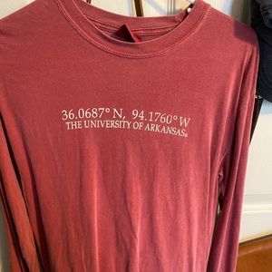 U of arkansas coordinates long sleeve tshirt